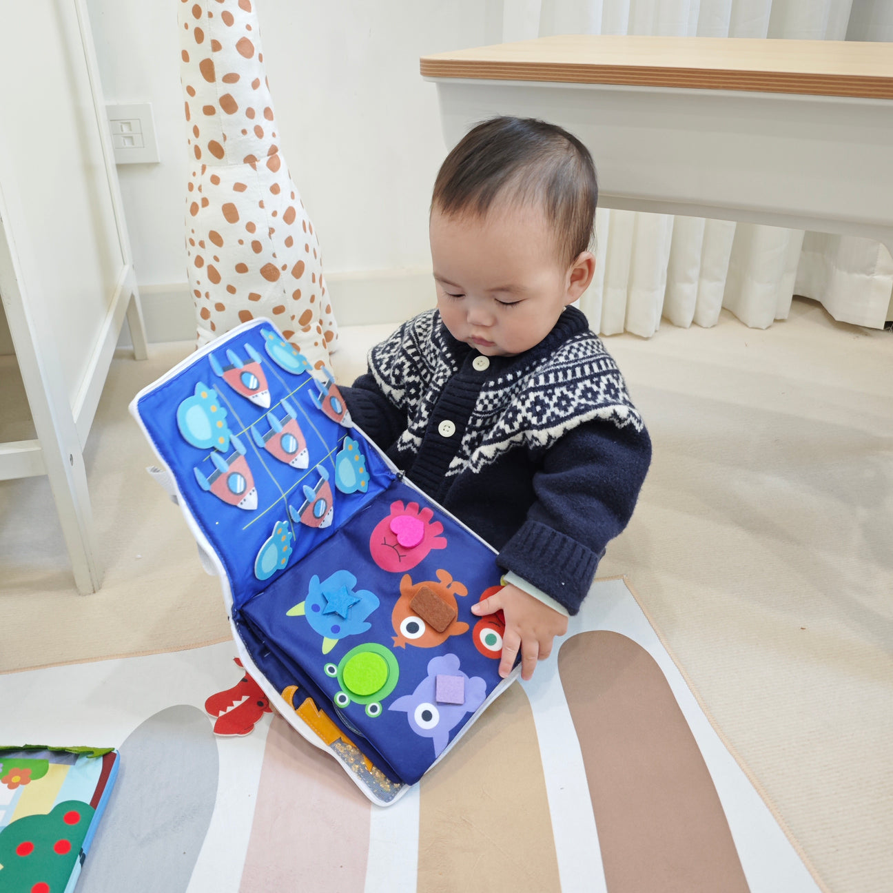 Quiet book even the 10 months baby boy love to play
