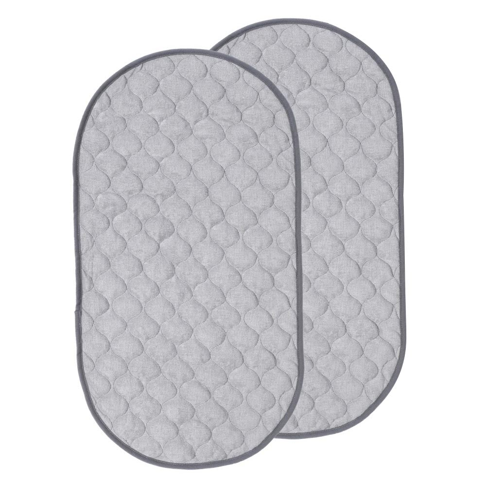 Eco-Friendly Bamboo Cotton Waterproof Changing Pad - 2pcs/set,Reusable Baby Diaper Mat with TPU Layer for Soft & Safe Baby Care