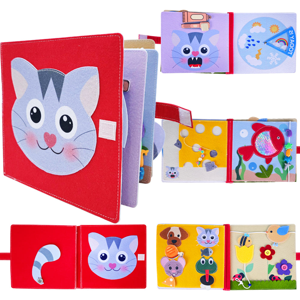My First Book – Interactive Quiet Book for Toddlers | Educational Fabric Activity Book | Montessori-Inspired Sensory Toy for Early Learning | Soft Cloth Book for Kids Ages 2-3