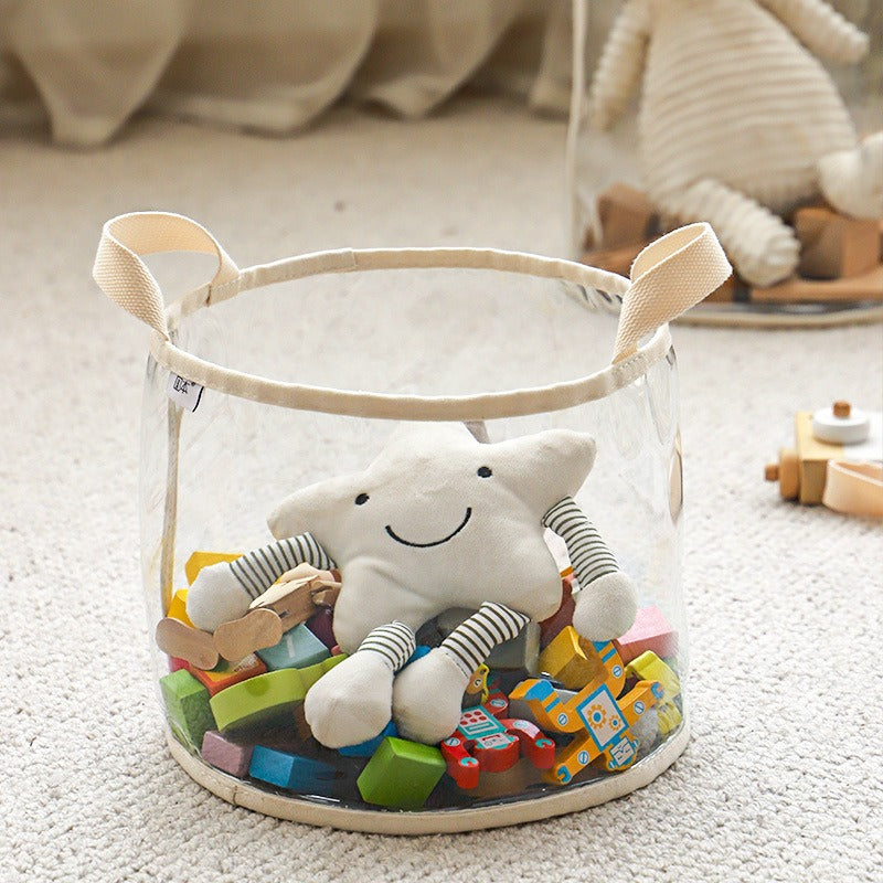 Transparent Kids Plush Toy Storage Bin - Large Capacity Organizer for Stuffed Animals, LEGO Bricks, and Toys - 2 Sizes - Durable Cylinder Design