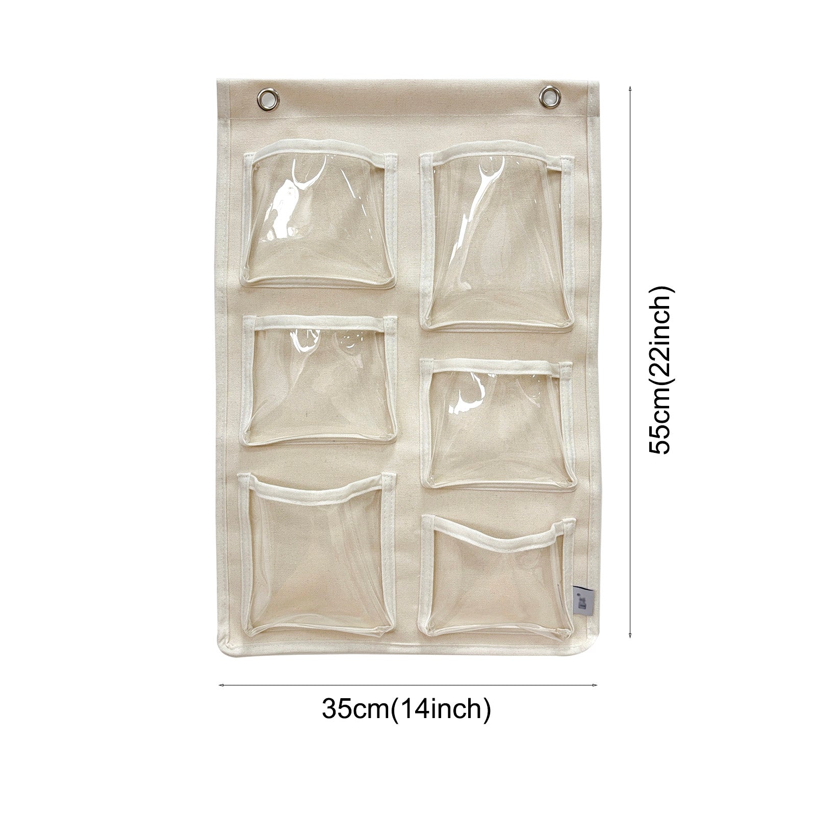 Canvas Over-The-Door Hanging Storage Organizer with Transparent PU Pockets - Multi-Purpose Hanging Bag for Kids' Toys and Essentials