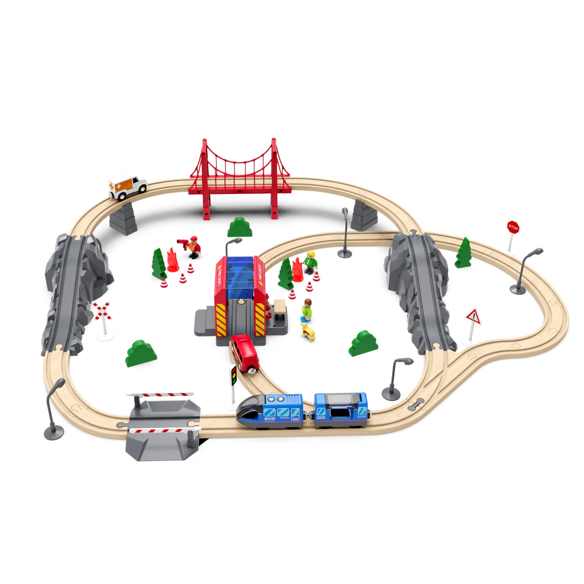 Wooden Train Track Toys Set,70pcs Train Track Toys Set for Boys and Girls,Gift Package for Present
