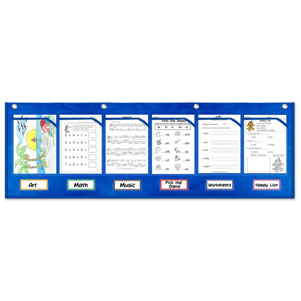 6 Pockets Storage Pocket Chart for Classroom Small Group Management, Drawing, Class Demonstrations, Homework, Classroom Grouping, Classroom Organization and Storage