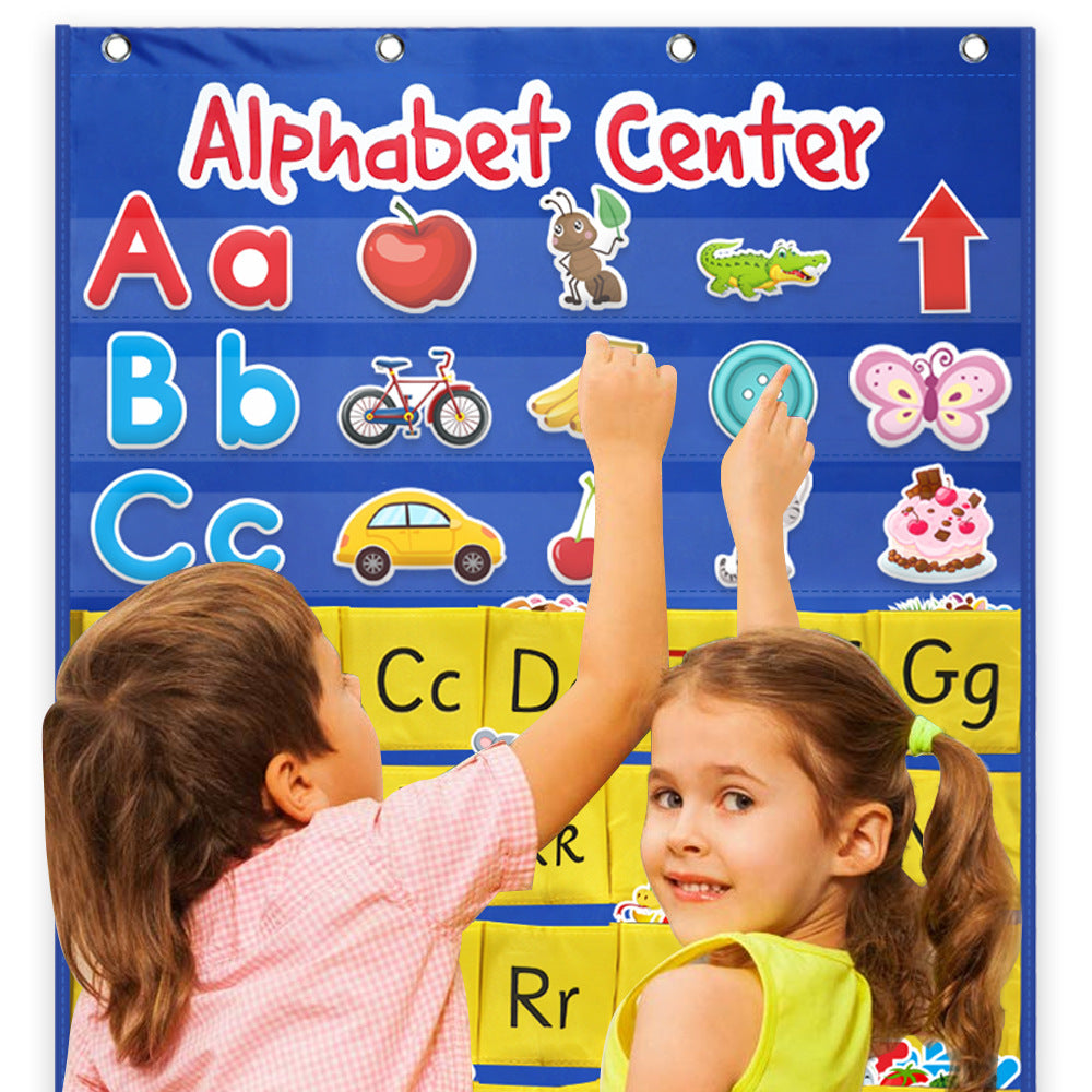 Alphabet Center Pocket Chart, Letter Recognition and Speech, 104 Pieces  teaching aids