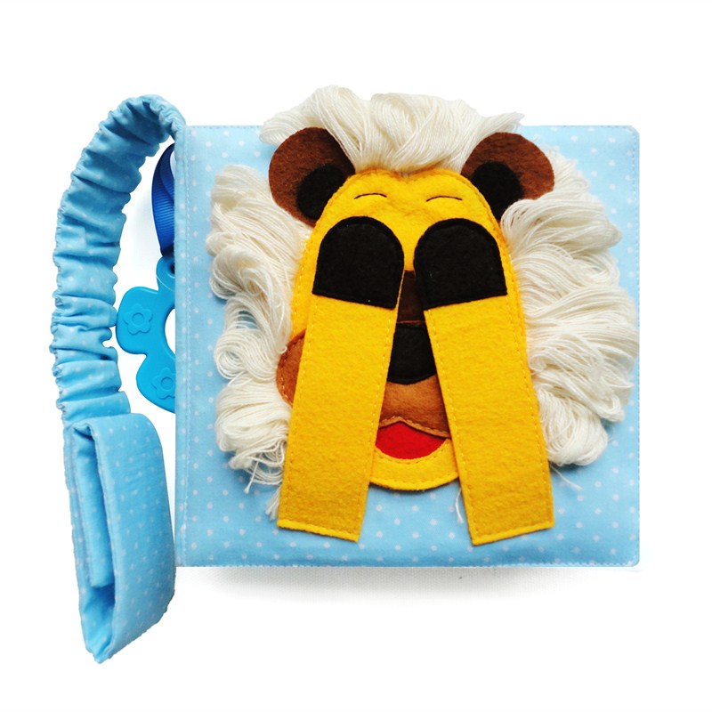 fabric book - lion Busy Book| Quiet Book| Montessori Book| Felt Book| Sensory Book| Toddler Activity Book