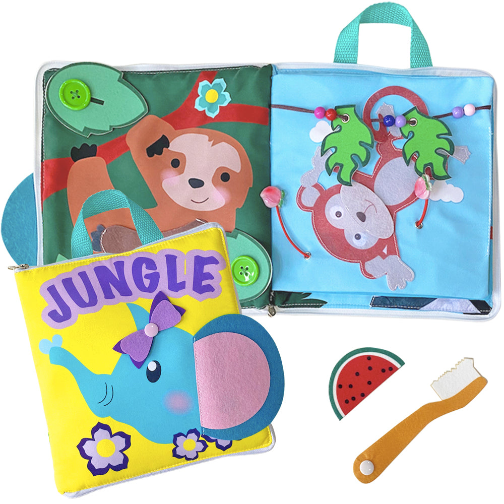 MOVEBO soft Quiet Book for Toddlers - Montessori Kids Quiet Book for Girl & Boy