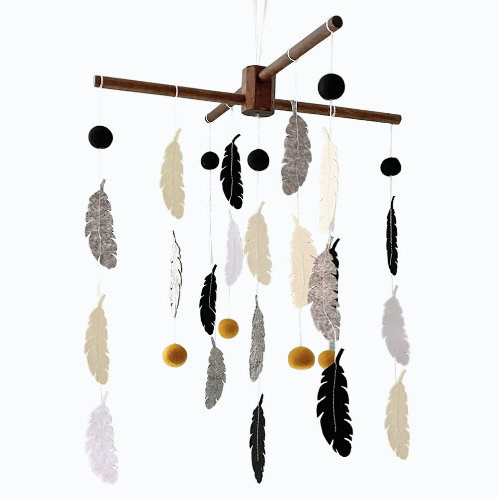 MOVEBO- Feather Crib Mobile for Baby Girls (Feather Baby Crib Mobile)…