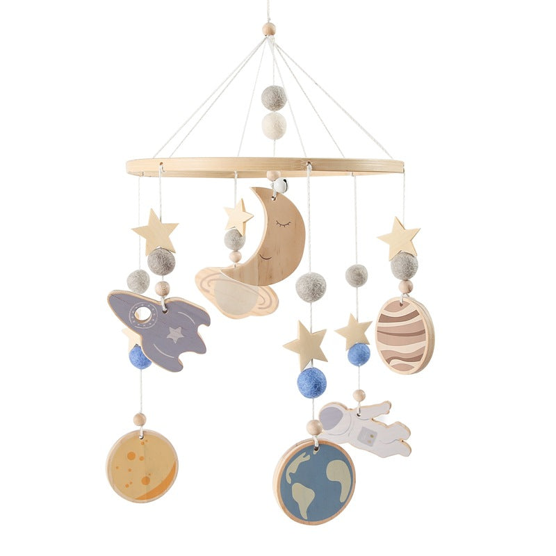 Space Nursery Mobile - Crib Mobile for Babies - Wooden Baby Mobile -Solar System Crib Mobile Astronaut Space Theme Nursery Bed Decoration,Gift for Newborn