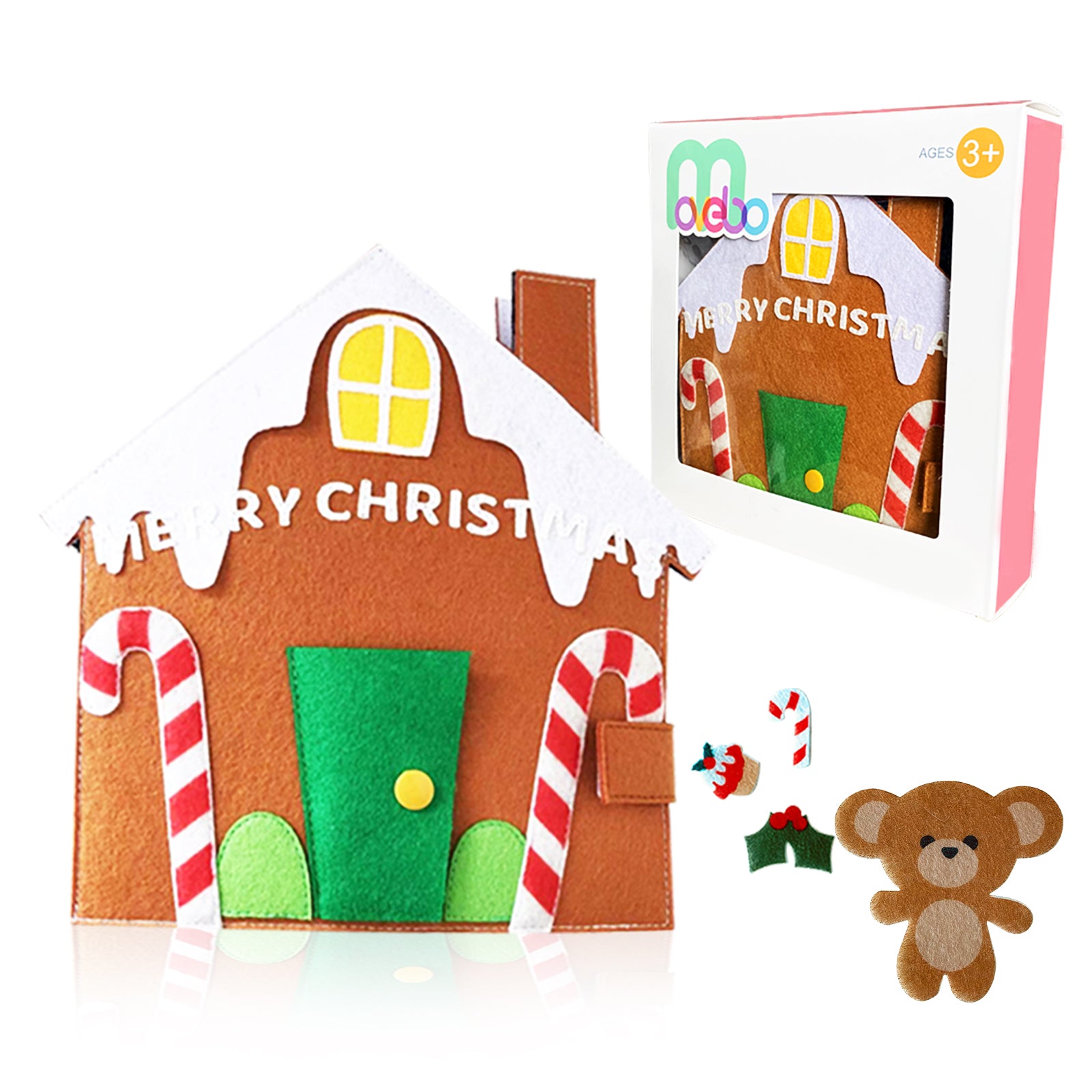 House book- MerryChristmas Quiet Book,Activity Christmas Busy Book,Early Education Toy for Girl and boy,Touch and Feel Activity,Holiday Tradition Learning