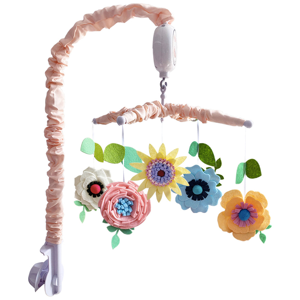 Floral Musical Crib Mobile for Baby Girls with 12 lullabies
